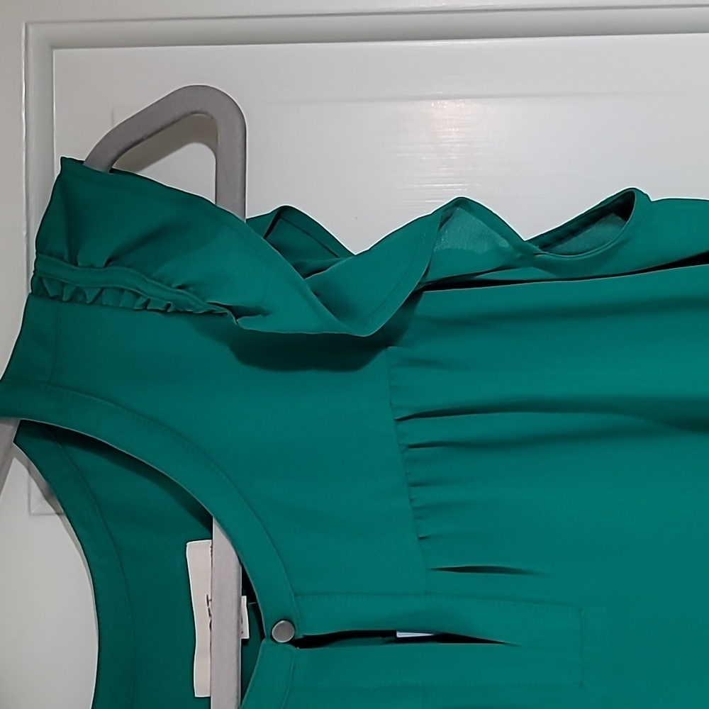 LOFT Ruffle Sleeve Split Neck Shell - Picture 6 of 13